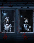 2pcs Halloween Window Cover Decor, Scary Ghost Curtain Outdoor by YUSPENYE