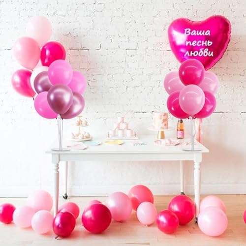 TONIFUL 4 Set Metallic Pink Balloon Stand Balloon Centerpiece for Table Decor - Image 4