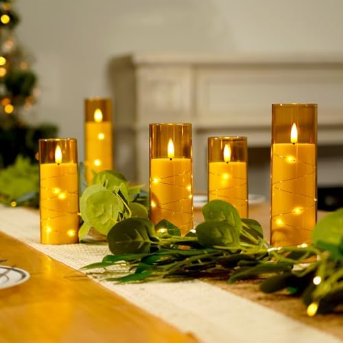 Homemory 12Pcs Flickering Flameless Candles with Remote, LED Pillar Candles - Image 4