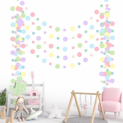 Outus 5 Pieces Dot Garland Banner Hanging, Pastel by Outus