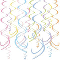 HonuGoGo Pastel Party Decorations, 48 Pc Whimsical Paper Swirl Streamers by HonuGoGo