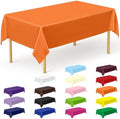 QZYL 12 PCS Orange Rectangle Table Cover, Disposable Plastic Table Cloth Rectangle, 54 X 108 in Decorative Smooth Table Cloth for Picnic Table Birthday Parties Weddings Outdoor Celebrations by QZYL