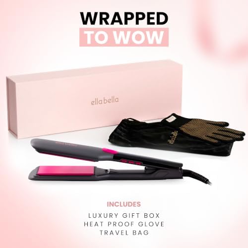 ELLA BELLA® Titanium Flat Iron Hair Straightener Large with Infrared - Image 6