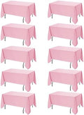 10-Pack Pink Tablecloths for Rectangle Tables, 70 x 120 Inches by DailySet