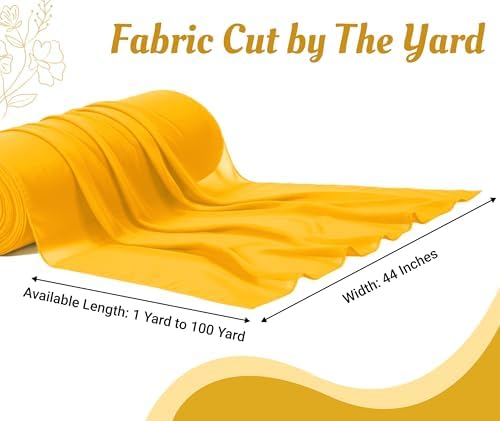 70 Yard Chiffon Fabrics, 44" Wide, Lightweight, Sheer – Yellow Gold - Image 4