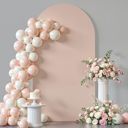 7.2 ft Arch Backdrop Cover Nude Blush - Double-Sided Spandex Arch Covers Stretchy Backdrop for Balloon Arches Birthday Party Baby Shower Banquet Wedding Photo Background by Unknown