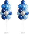 2 Sets of Chrome Blue Sliver Balloon Column Stand Kit, for Party Decor by Tosuced