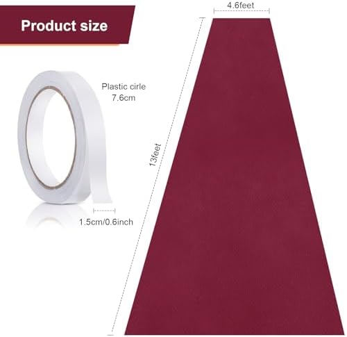 Shappy Wine Red Carpet Runner for Wedding Party Aisle with Tape - Image 3