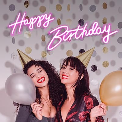 40"/23" Happy Birthday Neon Sign Large - Pink Happy Birthday Sign 12V - Happy Birthday Light Up Sign with Dimmable Switch - 2PCS Happy Birthday LED Sign for Backdrop, Party, Celebration, Decoration - Image 4