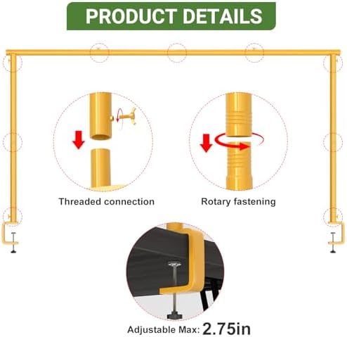 8FTx4FT Adjustable Over The Table Arch Stand with Clamps - Image 3