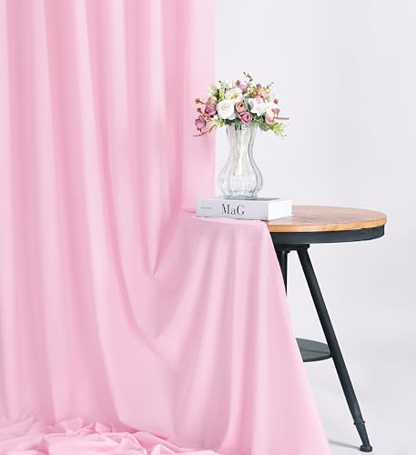 Pink Backdrop Curtains 30ftx8ft Birthday Polyester Photo Drapes - Image 6