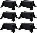 6-Pack Black Tablecloths for Rectangle Tables, 90 x 156 Inches by DailySet