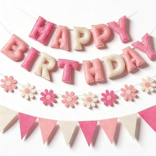 YEOCU Happy Birthday Decorations, No DIY, Pre-Strung 3D Banner by YEOCU