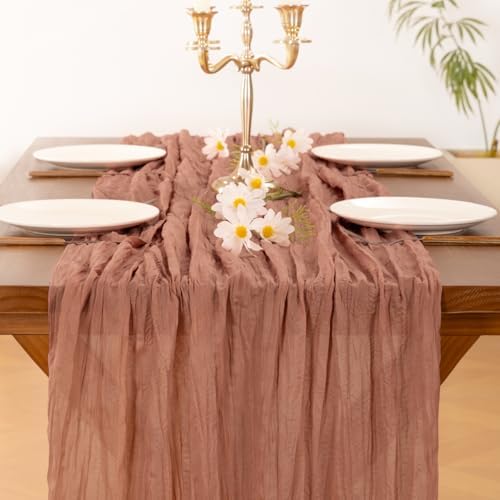 Cheesecloth Table Runner Fall Boho Wedding Birthday Party Home Decor - Image 5