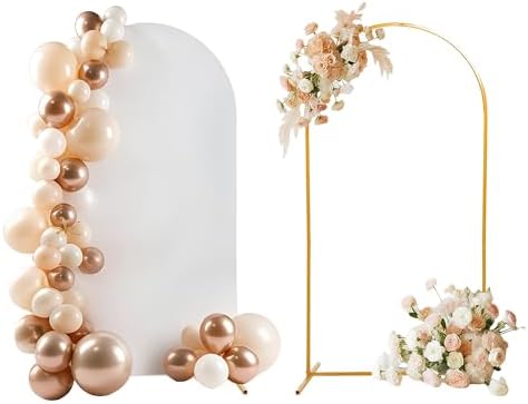 7.2 FT Arch Backdrop Stand and Cover Set for Wedding Party Decor by Quandjk