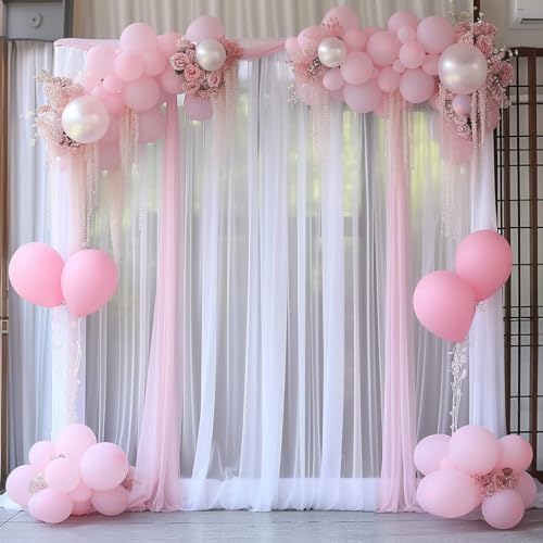 10ft X 10ft White Tulle Backdrop Curtain for Parites, Sheer Backdrop Curtains Fabric Drapes for Wedding Ceremony Arch Party Stage Decorations - Image 6