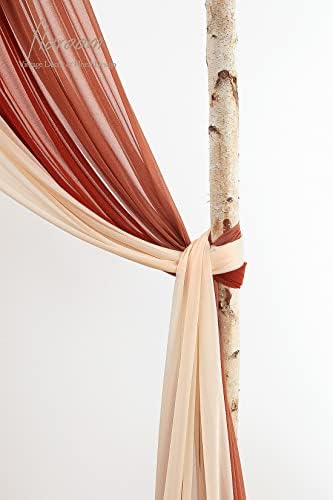 Floroom Wedding Arch Draping Fabric 3 Panels 20Ft Chiffon Fabric Drapes Arbor Drapery Wedding Ceremony Reception Swag Decorations (Terracotta +Coral Peach +Peach) - Image 4