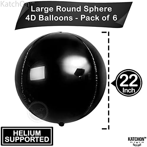 KatchOn Black Foil Balloons - 22 Inch, Pack of 6, Halloween Decorations - Image 3