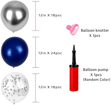 6pcs Balloon Stands Kit Table Centerpiece Table Decorations for Anniversary Birthday Wedding Graduation Retirement Party Decorations (Silver Navy) - Image 4