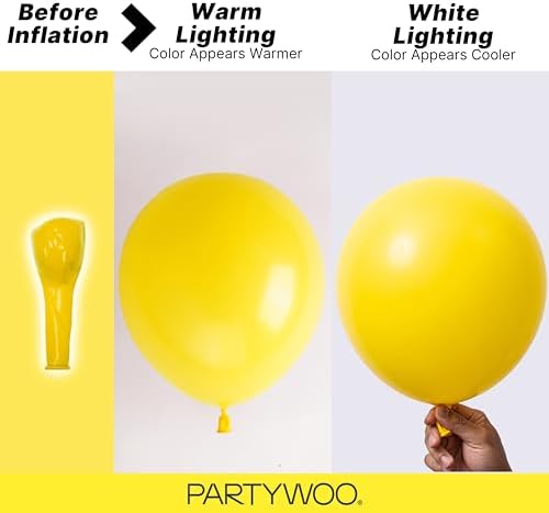 PartyWoo Yellow Balloons 140pcs Matte Yellow Balloons Different Sizes - Image 3