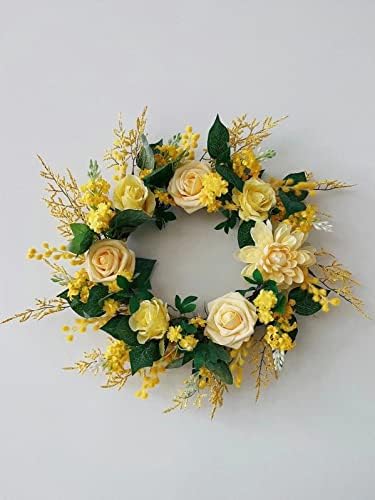 FACINOC Roses Artificial Flowers Yellow Bouquet Fake Flower Bulk Box Set - Image 3