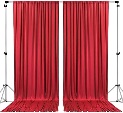 AK TRADING CO. 10 feet x 10 feet Polyester Backdrop Drapes Curtains Panels with Rod Pockets - Wedding Ceremony Party Home Window Decorations - RED (DRAPE-5x10-RED) by Fabrics%7CEventDecor%7CCrafts%7CUpholsteryFoam