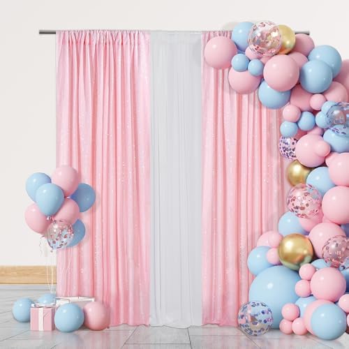 PartyDelight Pink Sequin Backdrop Curtains 2x8ft 2 Panels - Image 5