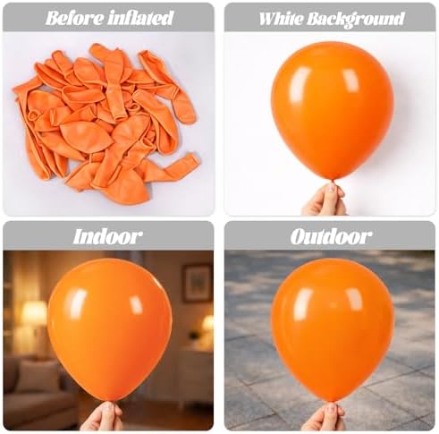 Voircoloria 110pcs Orange Latex Party Balloons, 12inch - Image 3