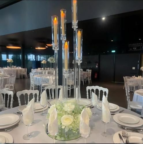 42.5inch 10pcs Acrylic Candelabra Centerpieces for Tables 5 Arms Wedding centerpieces for Decorations - Image 5