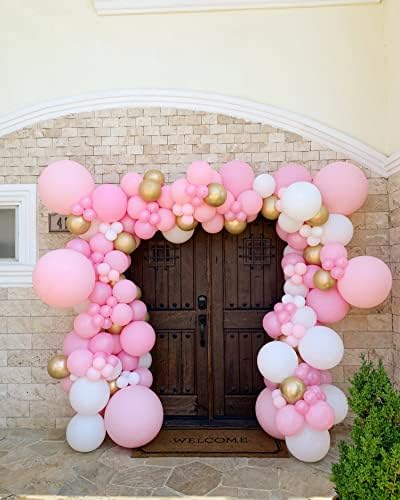 Voircoloria 105pcs Light Pink Pastel Pink Party Latex Balloons, 12inch - Image 4