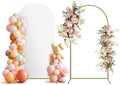 Arch Backdrop Stand and Cover Set, Metal Balloon Arch Backdrop 6.6ft, Gold Arched Stand Frame for Wedding, Parties,Birthday, Backdrop Decorations (White,6.6ft) by Holldoor