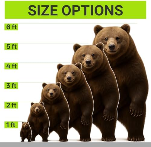 Brown Bear 5FT Life Size Cardboard Cutout, Safari Theme Decoration - Image 2