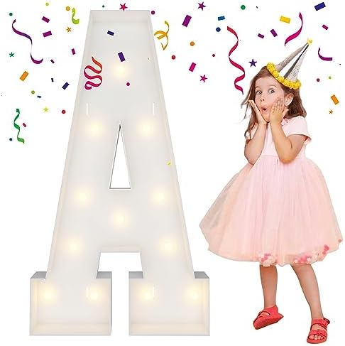 4FT Marquee Letters, Large Light Up Letters A for Baby Shower Party Decor by MerryMosaics