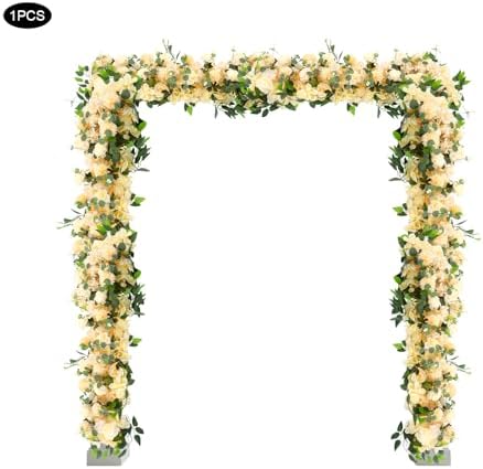 Artificial Flowers, 100cm Artificial Flowers Row, Artificial Flower Row for Home Decor, Wedding Centerpiece, Realistic Fake Flowers (Champagne Color) - Image 5