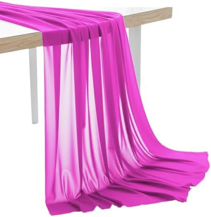 20 Yard Chiffon Fabrics, 44" Wide, Lightweight, Sheer – Hot Pink by MDS
