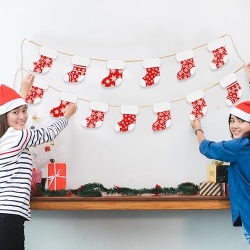 Blulu 40pcs Christmas Cutouts Winter Bulletin Board, Stocking Classic - Image 3