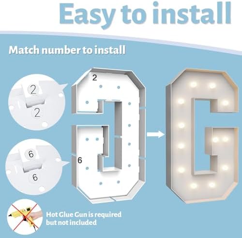4FT Light Up Marquee Letter G - Large Foam Board Mosaic Kit - Image 4