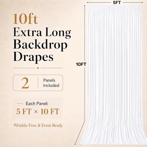 10x10 FT White Backdrop Curtains for Weddings, Parties and Photo Booths - Image 5