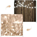 Oudain 8x8ft Photo Booth Backdrop Glitter Rustic & Champagne Tension Fabric by Oudain