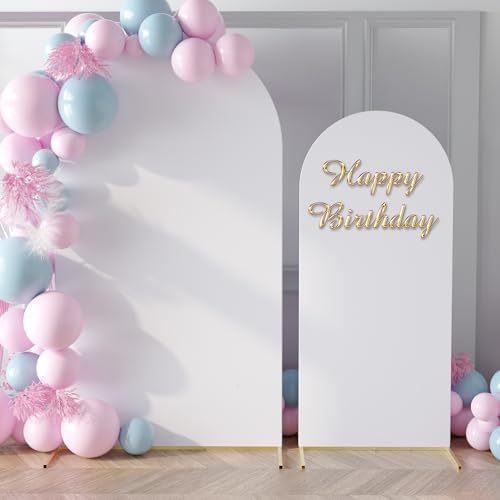 Neatsure Arch Backdrop Stand and Cover Set 2 Pack, 7.2FT, 6FT Metal Photo Balloon Arch Backdrop Stand for Wedding Birthday Party Baby Shower Ceremony Graduation Decoration, White - Image 2