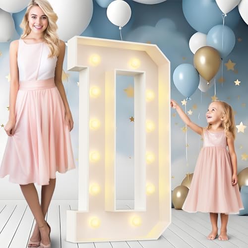 Ledido Easy-Assemble 4FT Marquee Light Up Letter, Large Lighted Letter D by Ledido