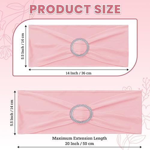 MDS Pack of 25 Spandex Chair Sashes for Wedding Party & Event – Dusty Rose - Image 2
