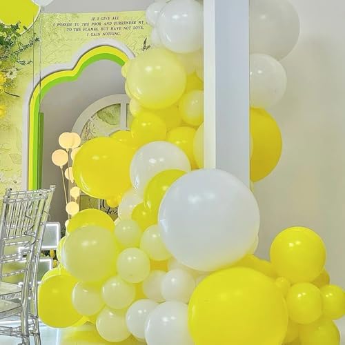Voircoloria 105pcs Pastel Yellow Party Latex Balloons, 12inch - Image 4