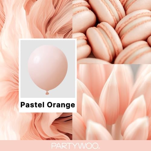PartyWoo Pastel Orange Balloons 50pcs Light Pale Orange Peach Color 12 Inch - Image 2