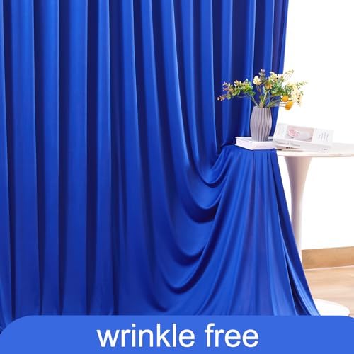 8 Panels Royal Blue Backdrop Curtain for Wedding Parties Wrinkle Free Blue Photo Curtains Backdrop Drapes Fabric Decoration for Birthday Party Baby Shower 40ft(W) x 10ft(H) - Image 6