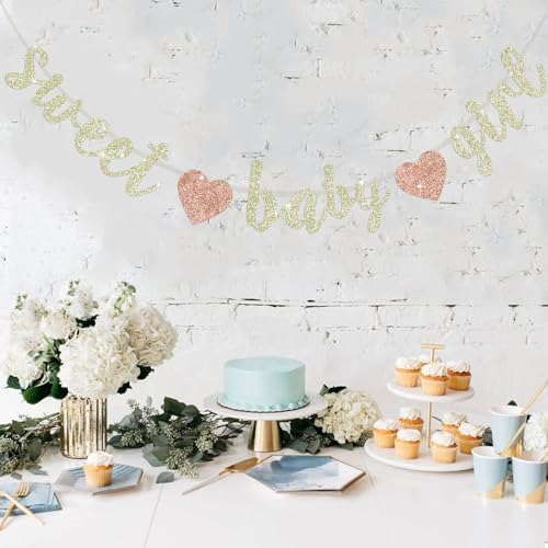 BEISHIDA Pre-Strung Glitter Champagne Girl Baby Banner Baby Shower Decor - Image 6