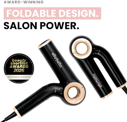 ELLA BELLA® Ionic Hair Dryer (Foldable) with Diffuser, Perfect for Travel - Image 4