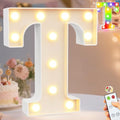Pooqla LED Light Up Letters, Warm White and Colorful Lighted Marquee Letters with Remote, Lighted Letter for Party Birthday Decorations, Gift for Girls Boys Night Light, Wedding Home Decor, Letter T by Pooqla