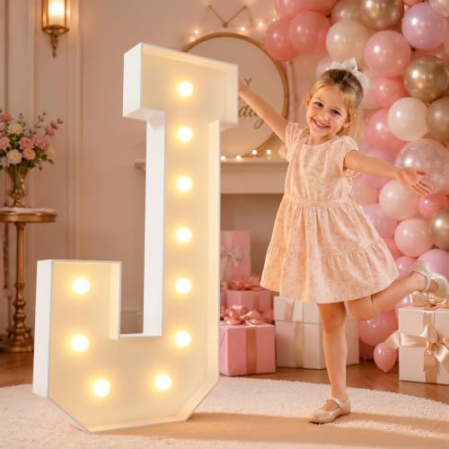 imprsv 4FT Marquee Letters Large Light Up Letters J for Party Decor by Letsmakeitimpressive