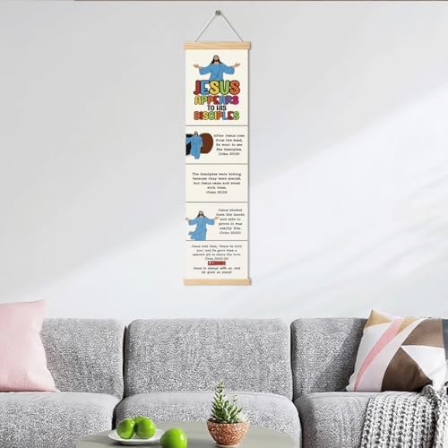 Jesus Appears to His Disciples Banner, Church Banner, Christian Rustic Hanging Door Flag, Farmhouse Decorations Outdoor Indoor, Church Activity Decor, Bible Lesson, Scripture and Words Decorations - Image 6